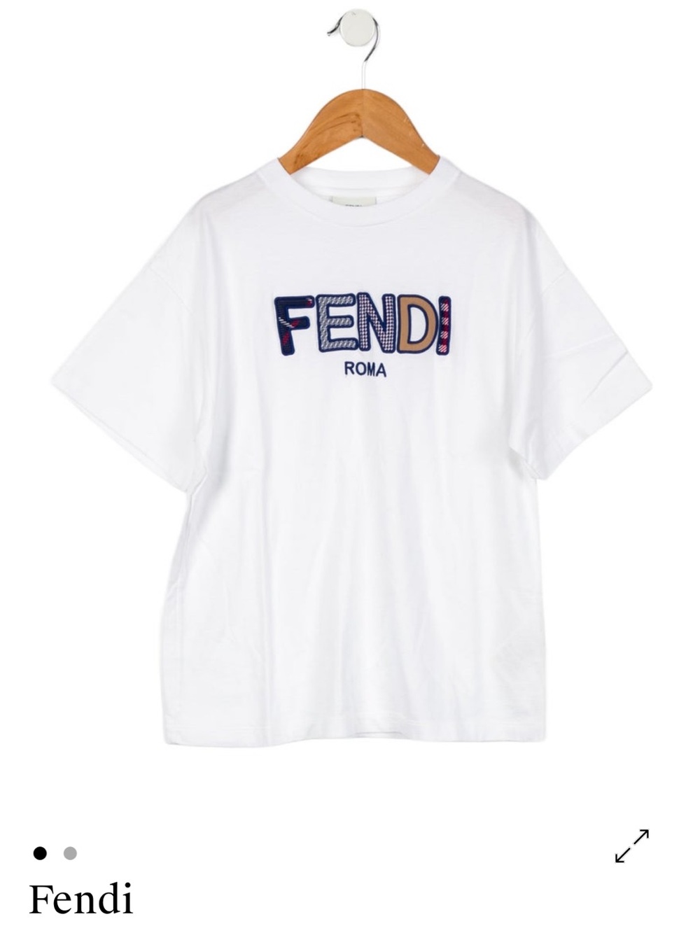 Fendi White Logo Embroidered Girls Tee